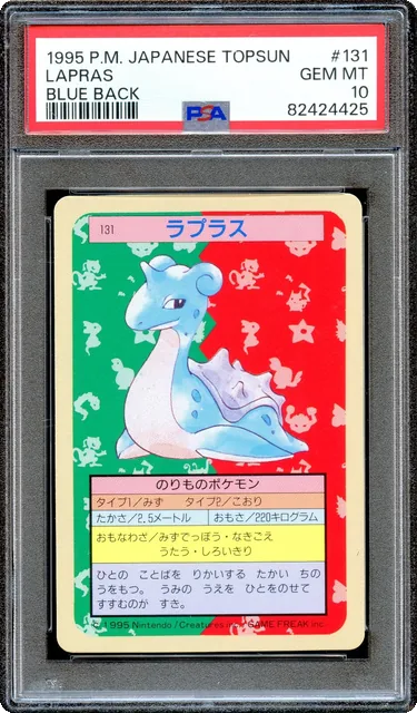 PSA 10 Lapras #131 TOPSUN Blue Back 1995 Japanese Pokemon Card GEM MINT